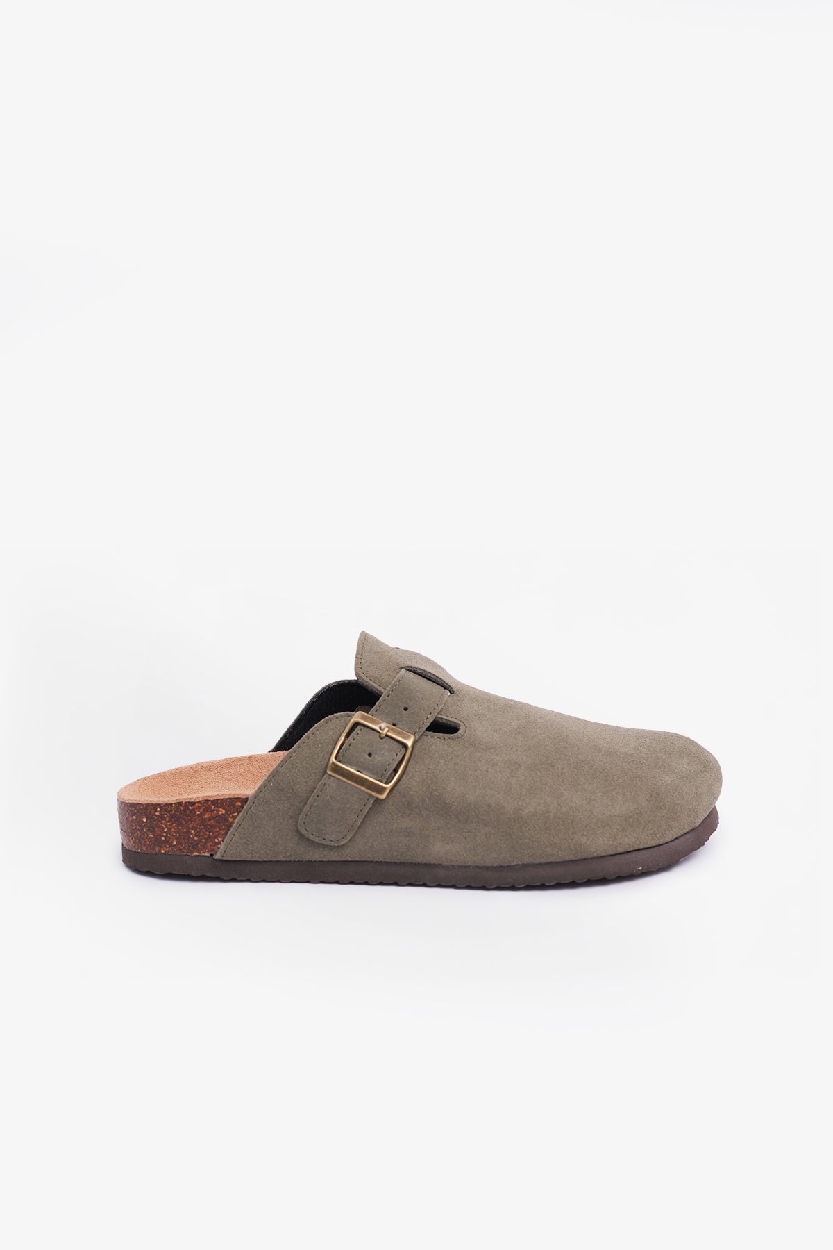 Birkener Clogs Army Green Suede