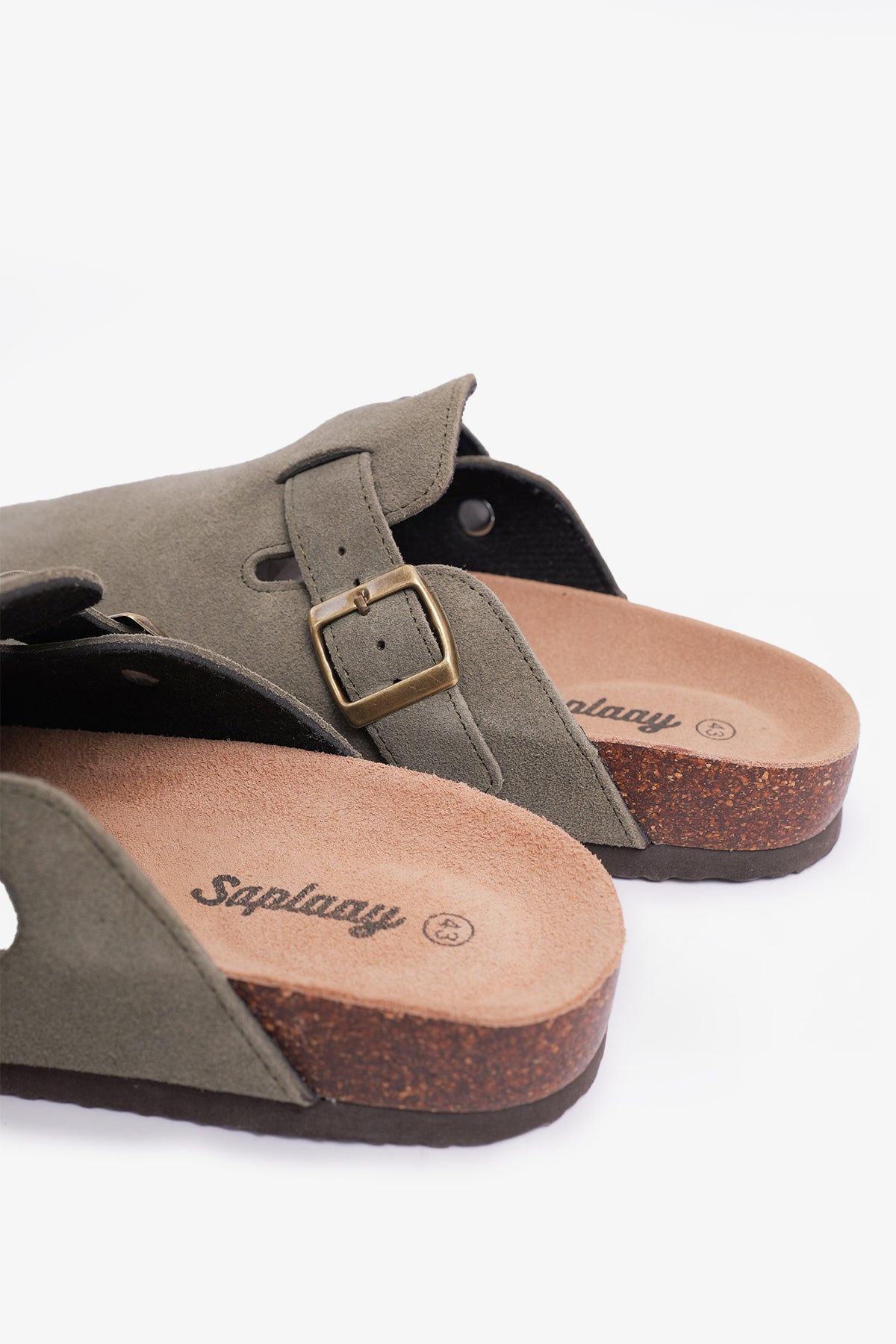 Birkener Clogs Army Green Suede