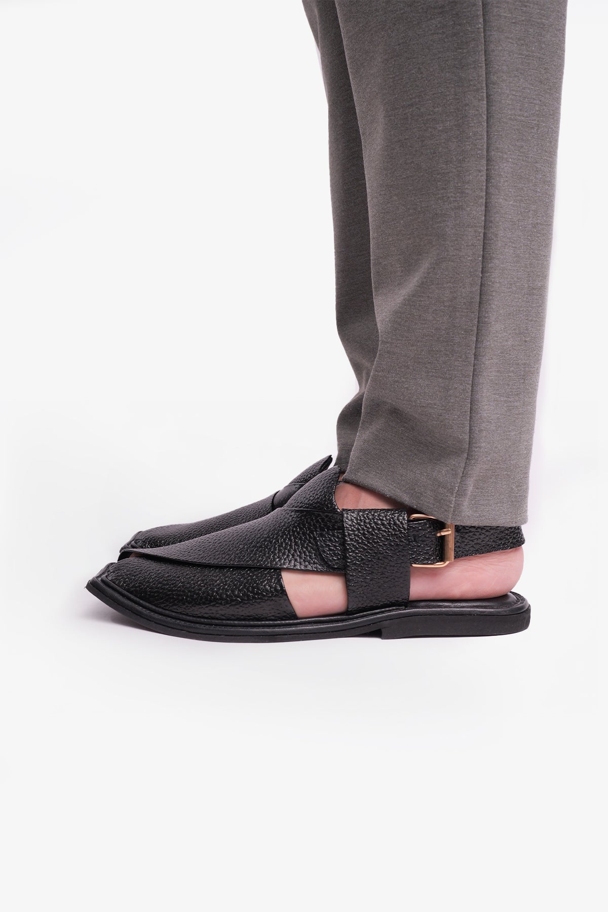 Charsadwal Black Grained Leather