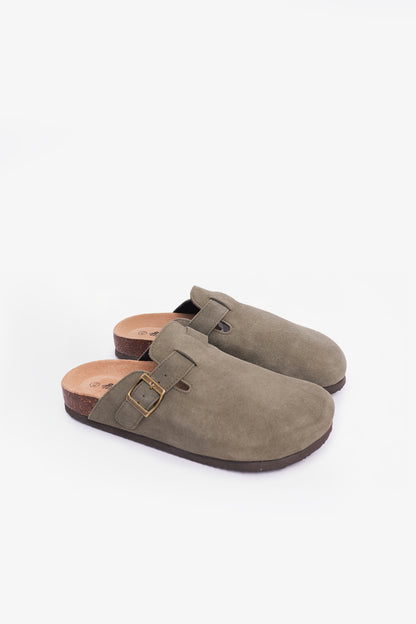 Birkener Clogs Army Green Suede