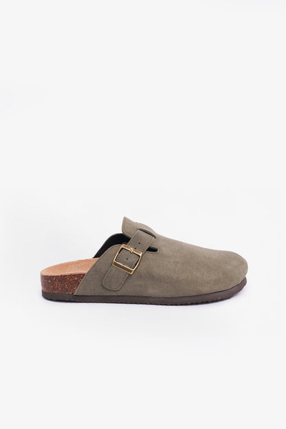 Birkener Clogs Army Green Suede