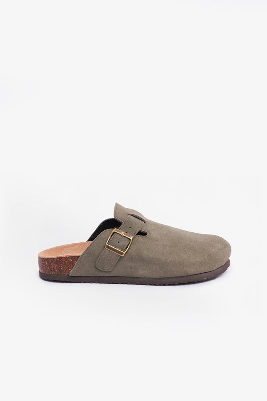 Birkener Clogs Army Green Suede