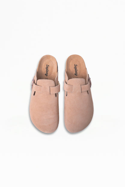 Birkener Clogs Light Beige Suede