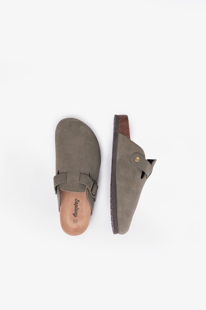 Birkener Clogs Army Green Suede