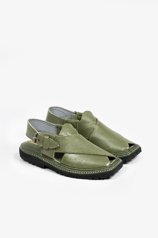 Berliner Green  Grained  Leather
