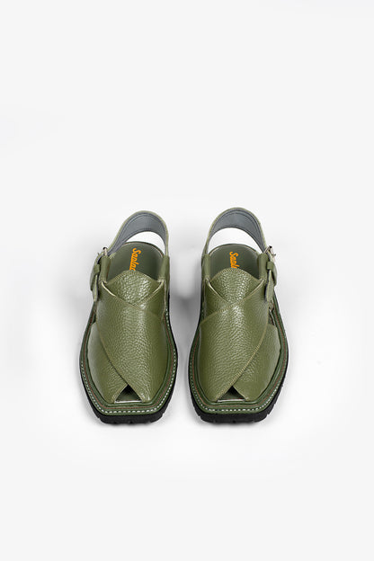 Berliner Green  Grained  Leather