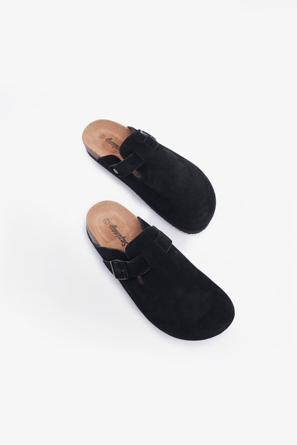 Birkener Clogs Black Suede