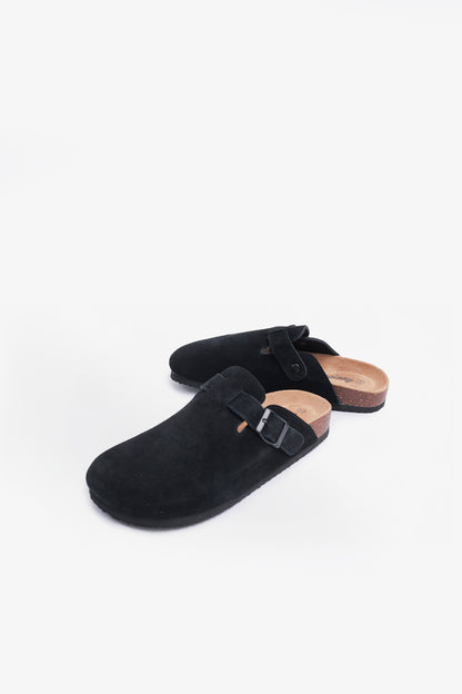 Birkener Clogs Black Suede