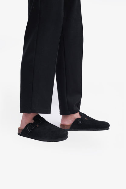 Birkener Clogs Black Suede