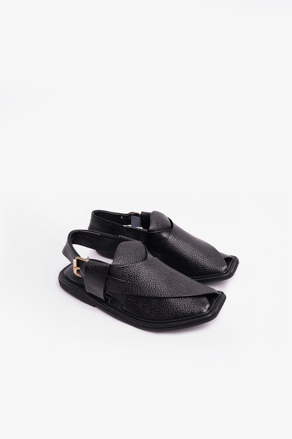 Charsadwal Black Grained Leather