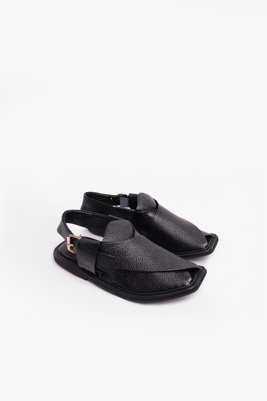 Charsadwal Black Grained Leather