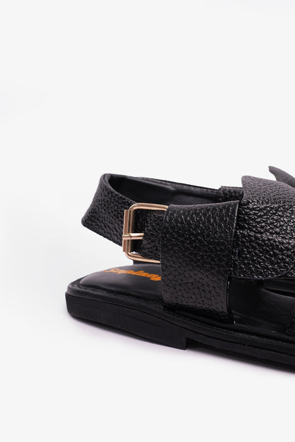 Charsadwal Black Grained Leather