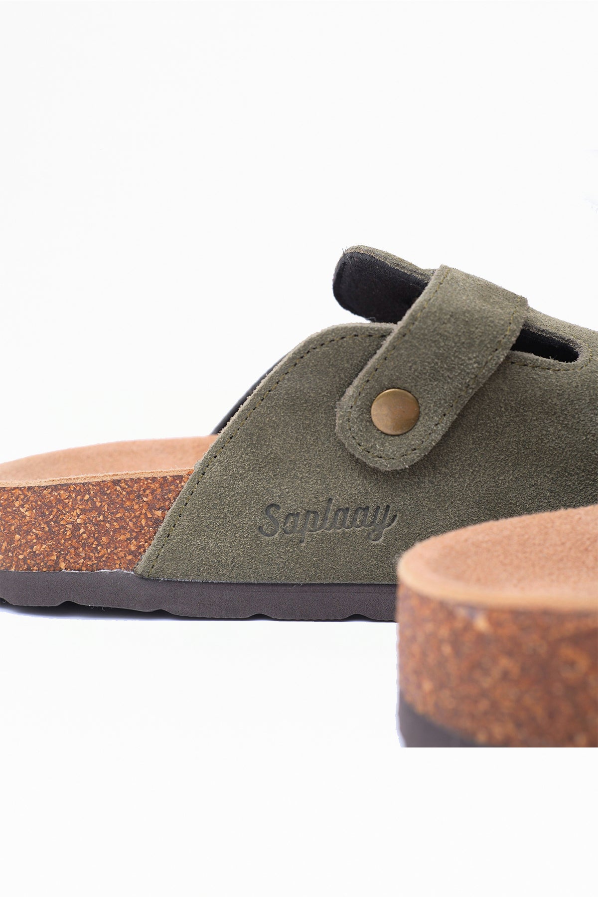 Birkener Clogs Army Green Suede