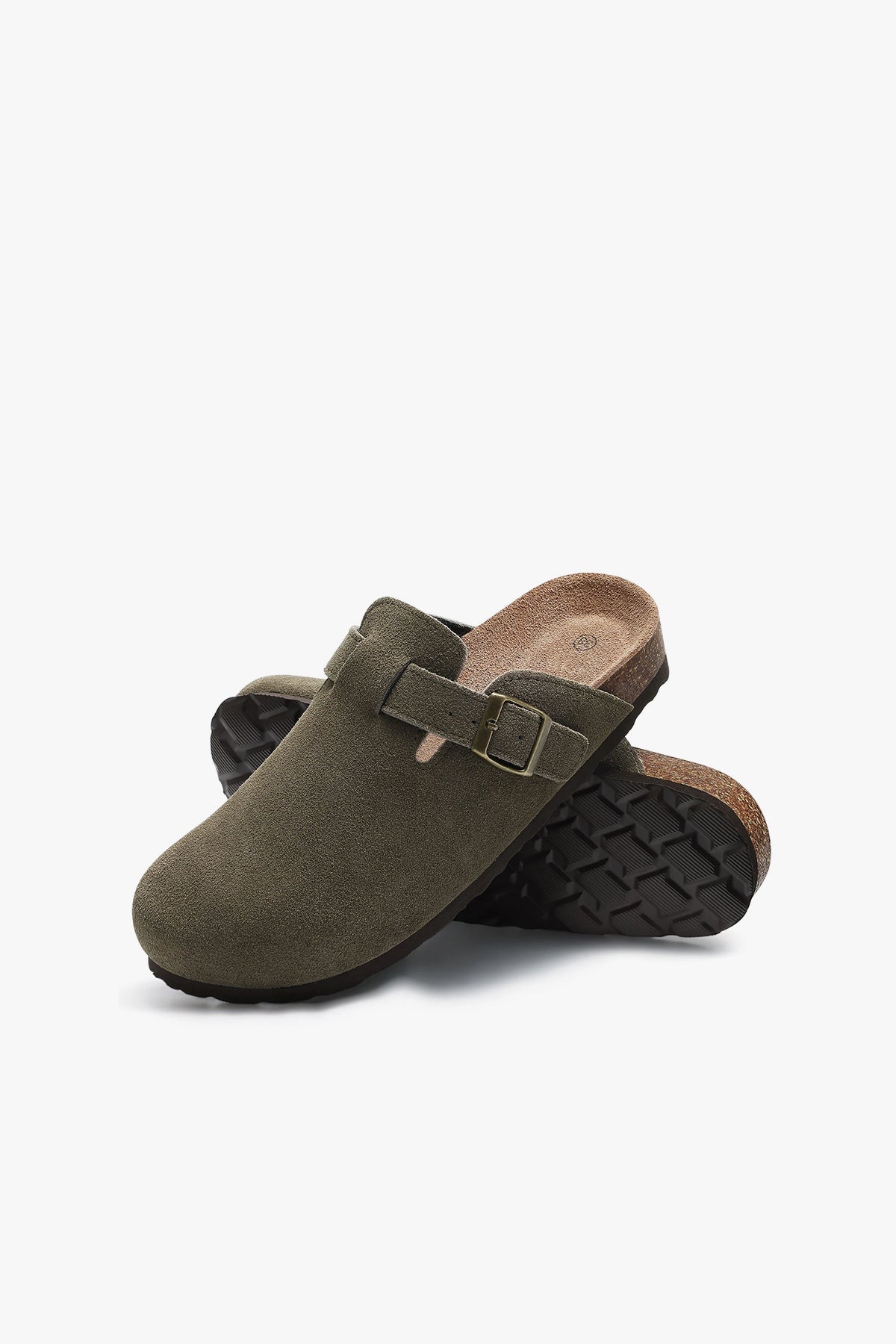 Birkener Clogs Army Green Suede