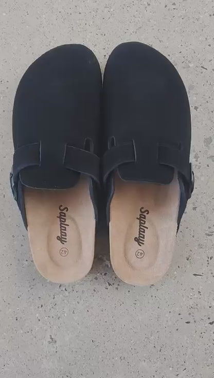 Birkener Clogs Black Suede